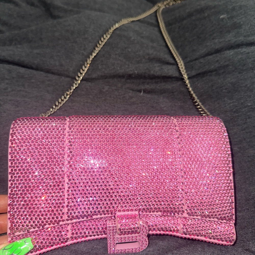 100% authentic Crystal BALENCIAGA Hourglass Rhinestone bag